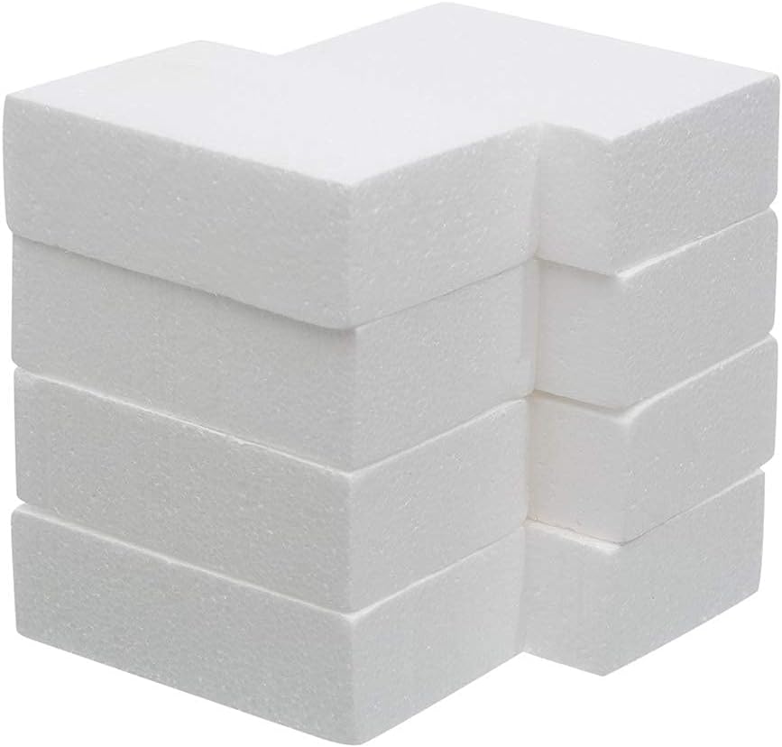Crafare eight-pack white craft foam blocks