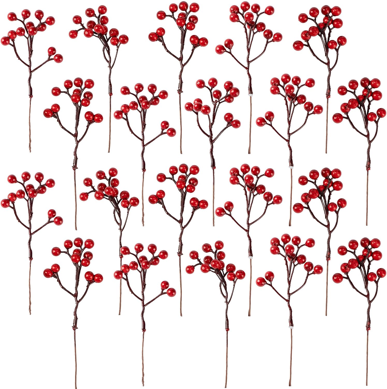 Crafare 36-pack artificial red berry stems